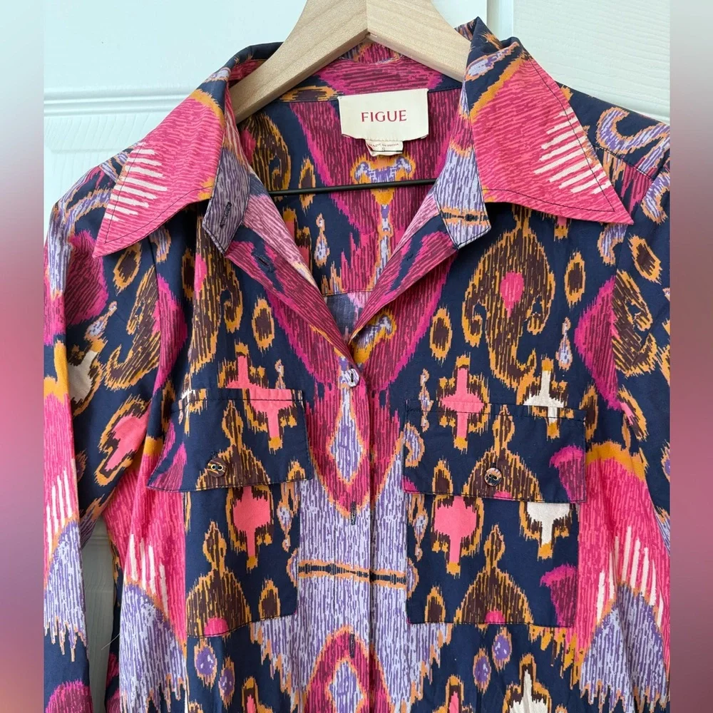 Figue Bassa Printed Midi Shirtdress size small
NWOT - Picture 9 of 16